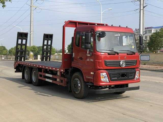國六東風后雙橋平板運輸車